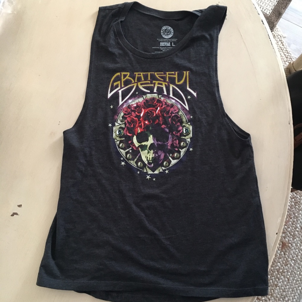 Grateful Dead Tank Skull Roses Gray Women’s L